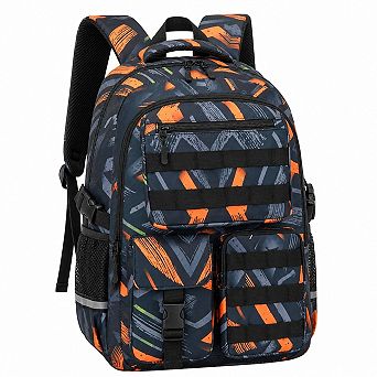 Lightweight Camo School Backpack: Water Resistant, Ergonomic Compartments, Reflective Strips for