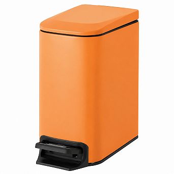 INQCMY Stainless Steel Slim Step On Trash Can Soft Close Lid