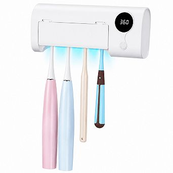 INQCMY Rechargeable UV Toothbrush Holder Wall Mounted 4 Slot