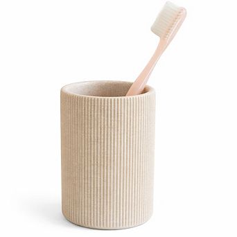 INQCMY Sand Beige Boho Bathroom Toothbrush Holder Multi use