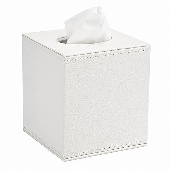 INQCMY Square Faux Leather Tissue Box Cover Magnetic Bottom Holder