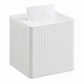 INQCMY Square PU Leather Tissue Box Cover Magnetic Closure Modern