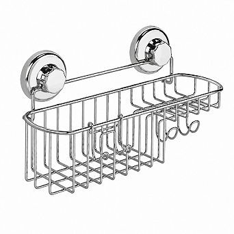 INQCMY Stainless Steel Suction Cup Shower Basket Soap Holder