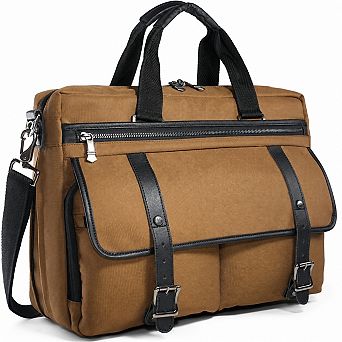 17 Inch Laptop Briefcase For Men Expandable Business Messenger Bag With Multi Pockets