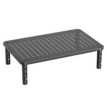 3 Height Adjustable Monitor Stand Riser with Airflow Vents Desk Organizer for Laptop Printer