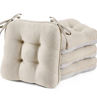 Dining Chair Cushions Set Of 4 Thick Memory Foam Non Slip Ties For Kitchen Patio Bar