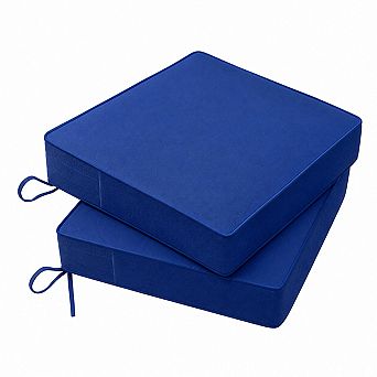 Outdoor Patio Seat Cushions Waterproof Fade Resistant Thick Padded With Ties And Handles Set Of 2