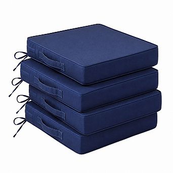 Waterproof Outdoor Patio Chair Cushions Set of 4 with Handles and Ties