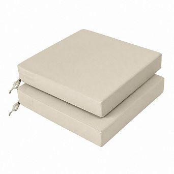 Waterproof Outdoor Seat Cushions With Straps 3 Year Color Fastness Patio Garden Sofa Pads Set Of 2