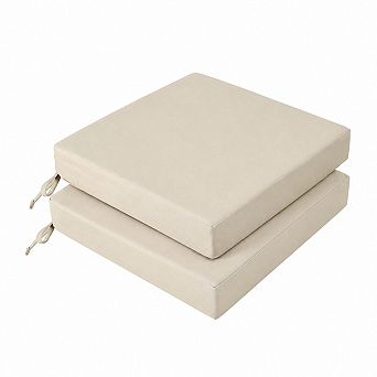 Waterproof Outdoor Seat Cushions With Straps 3 Year Color Fastness Patio Furniture Pads Set Of 2