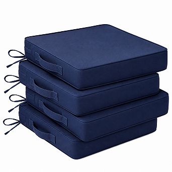Waterproof Outdoor Patio Chair Cushions Set of 4 with Handle Ties and Removable Washable Covers