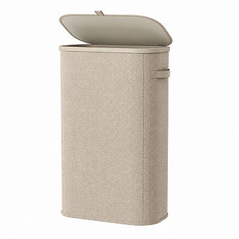 Slim Narrow Tall Laundry Hamper With Lid, Removable Bag, Sturdy Handles For Bedroom Bathroom Dorm