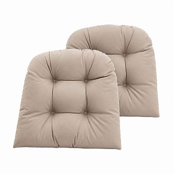 Outdoor Indoor Chair Seat Cushions Set Of 2 With Ties Water Resistant Soft Comfortable