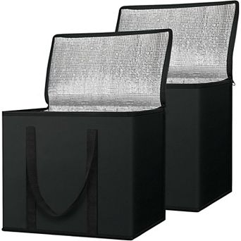 2 pk Insulated Reusable Grocery Bags, Collapsible Cooler Bag for Groceries, Duty Large Insulated Bag