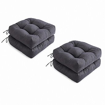 Waterproof Tufted Patio Chair Cushions with Secure Ties for Dining Garden Outdoor Seating