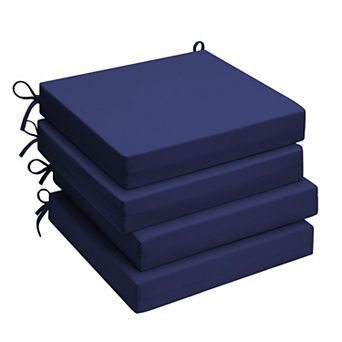 Water Resistant Outdoor Patio Chair Cushions Set of 4 with Secure Ties High Density Sponge Filling