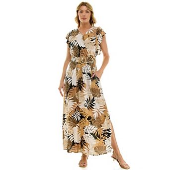 Women's Luxology Flutter Sleeve Smocked Waist Dress