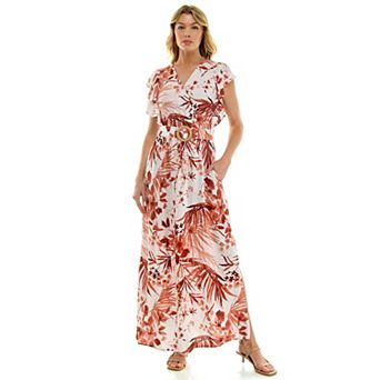 Women's Luxology Flutter Sleeve Smocked Waist Dress