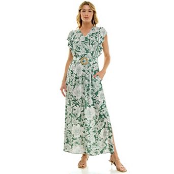 Women's Luxology Flutter Sleeve Smocked Waist Dress