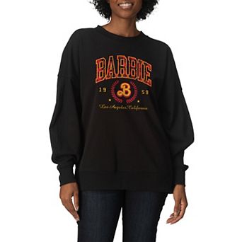 Women's Barbie Collegiate Oversized Fleece Crew Sweatshirt