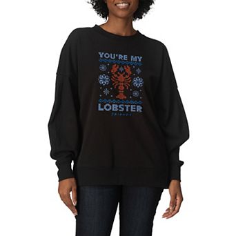Women's Friends "You're My Lobster" Oversized Fleece Crew Sweatshirt