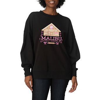 Women's Barbie Malibu Bake Shoppe Oversized Fleece Crew Sweatshirt