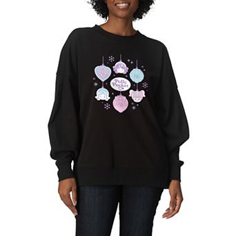 Women's Polly Pocket Christmas Ornaments Oversized Fleece Crew Sweatshirt