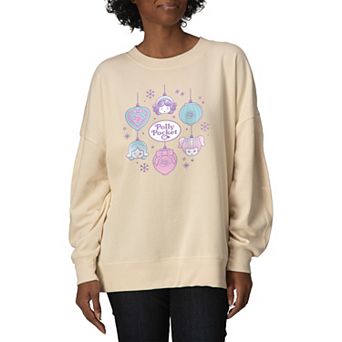 Women's Polly Pocket Christmas Ornaments Oversized Fleece Crew Sweatshirt