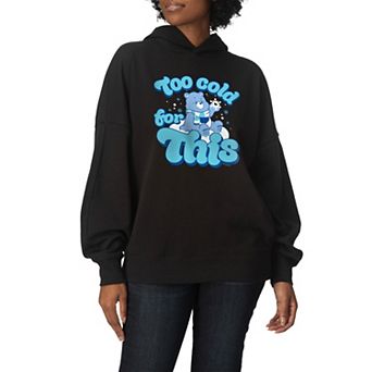 Women's Care Bears Grumpy Bear Oversized Fleece Hoodie Sweatshirt