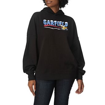 Women's Garfield Sledding Oversized Fleece Hoodie Sweatshirt