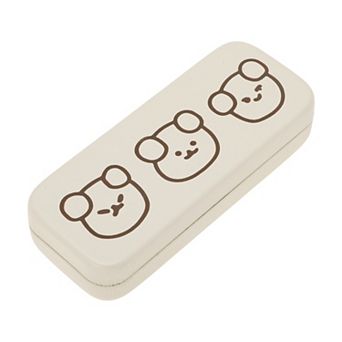 1 pc Eyeglasses Case Portable Eyeglasses Storage Cute Line Bear Beige
