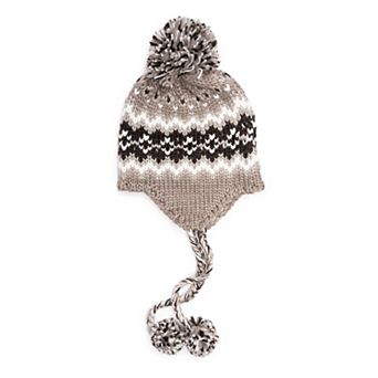 Women's MUK LUKS Chunky Knit Trapper Hat With Pom