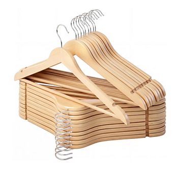20 Pack Wooden Hangers, Heavy Duty Wood Coat Hangers for Closet