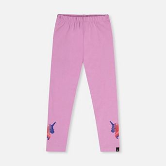 Little Kids Girl Shimmering Unicorn Organic Cotton Jersey Leggings