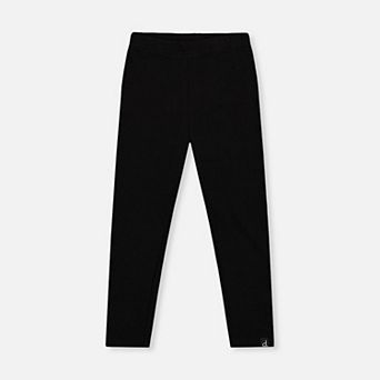Little Kids Girl Vertical Rib Elastic Waist Leggings