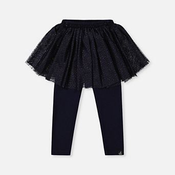 Little Kids Girl Leggings with Integrated Tulle Skirt