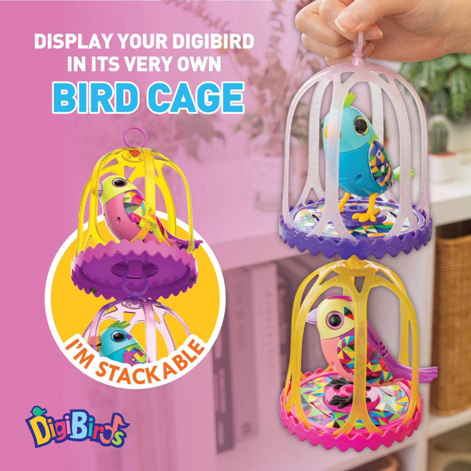 Детские фигурки DigiBirds Interactive Singing Bird & Cage Musical Pet — фото 3