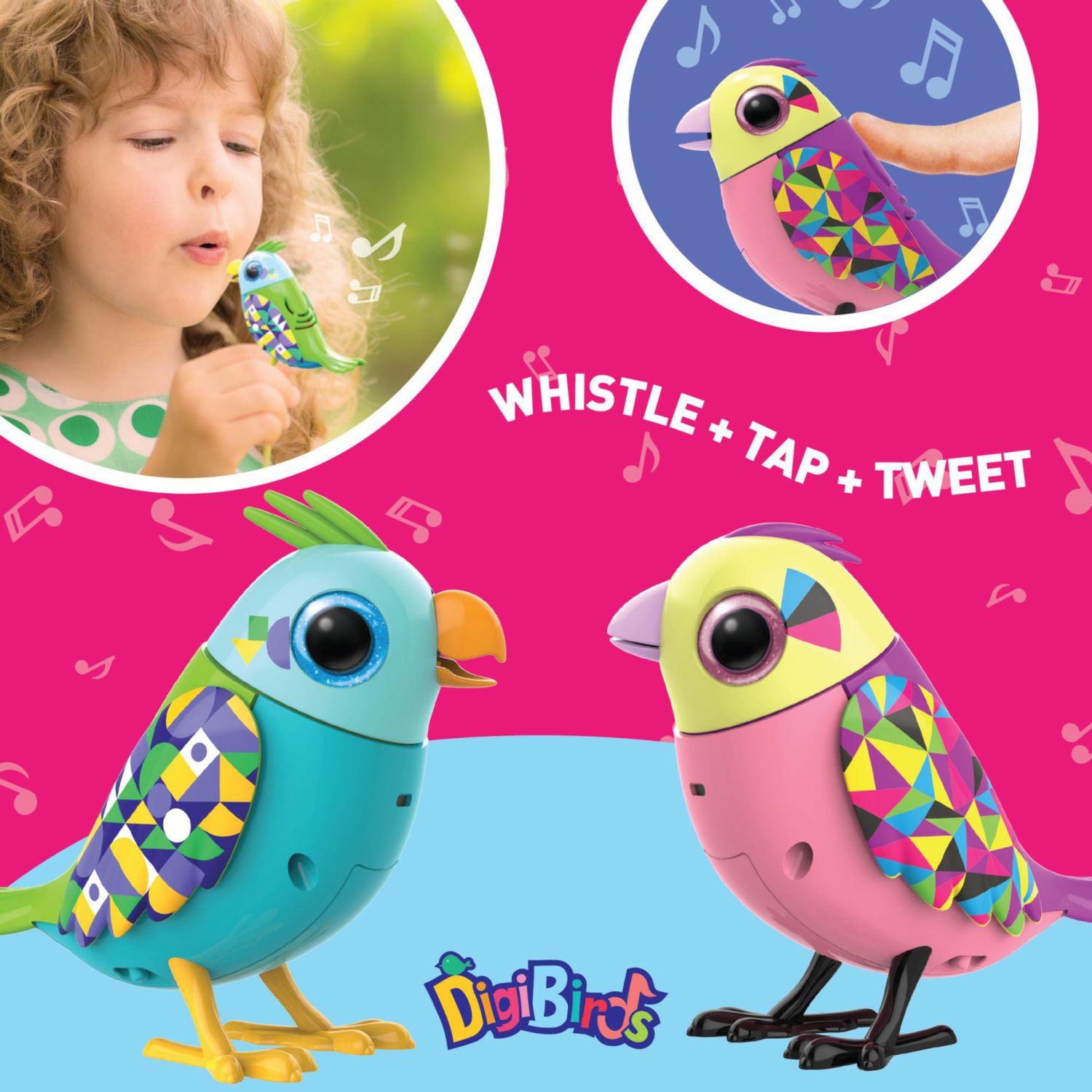 Детские фигурки DigiBirds Interactive Singing Bird & Cage Musical Pet — фото 4
