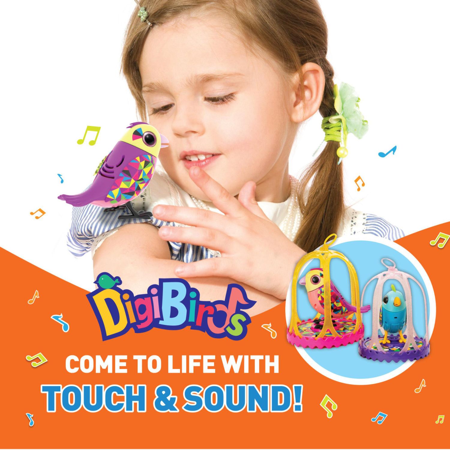Детские фигурки DigiBirds Interactive Singing Bird & Cage Musical Pet — фото 5