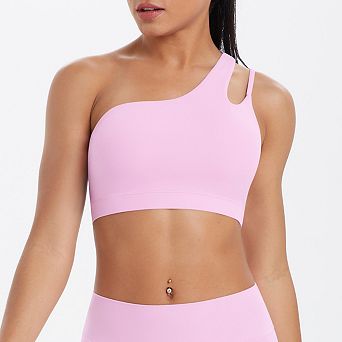 Women Hollow Back Asymmetrical Dual Strap Sports Bra