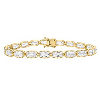 PRIMROSE Cubic Zirconia Baguette Cut Tennis Bracelet