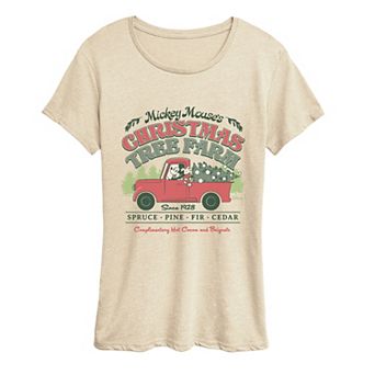Women's Disney's Mickey Mouse Christmas Tree Farm Graphic Tee