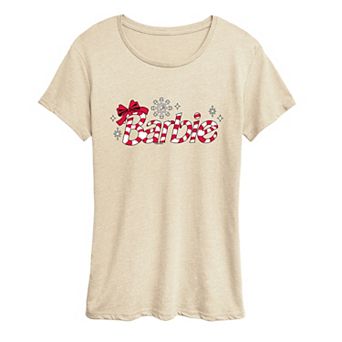 Women's Barbie Candy Cane Logo Graphic Tee
