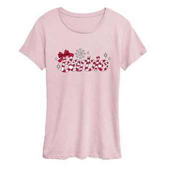 Women's Barbie Candy Cane Logo Graphic Tee