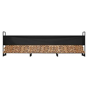 YIORTWO 12.7Ft Outdoor Firewood Rack with Waterproof 600D Oxford Fabric Cover
