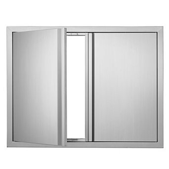 YIORTWO 31x24 Inch Stainless Steel Double Access Door Outdoor BBQ Kitchen Cabinet Door