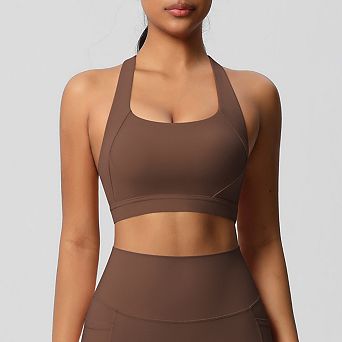 Women's Non-Slip U Neck Open Crossback Yoga Bra