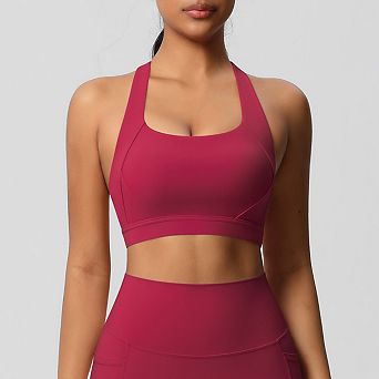 Women's Non-Slip U Neck Open Crossback Yoga Bra