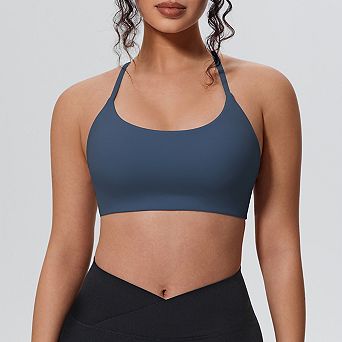 Women's Solid-Color Spaghetti Straps Backless Bra for Yoga & Fitness