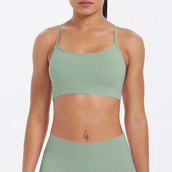 Women's Seamless Backless Sports Bra Cross Back Workout Yoga Bra